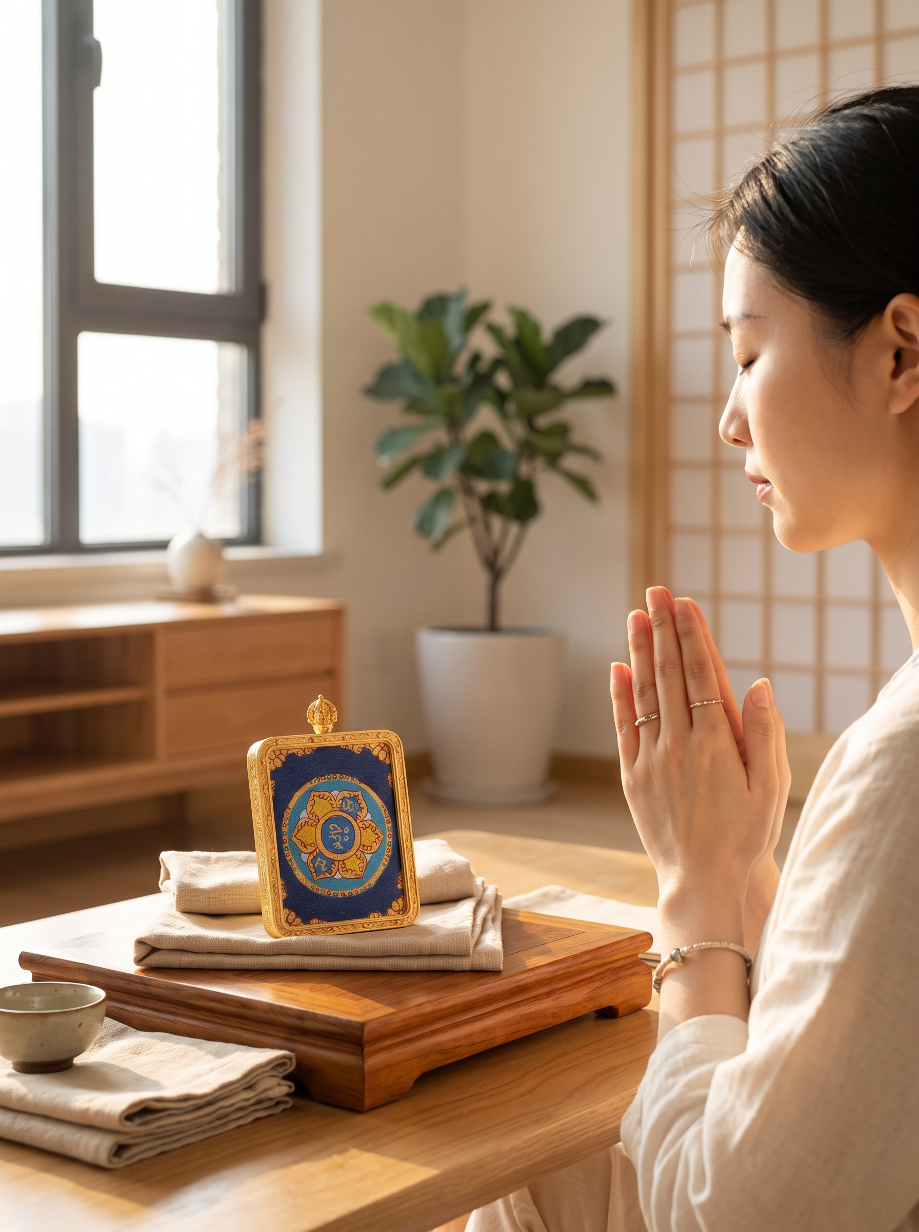 Samantabhadra Mantra: Sacred Lotus & Manifestation Talisman Heirloom-Grade Craftsmanship