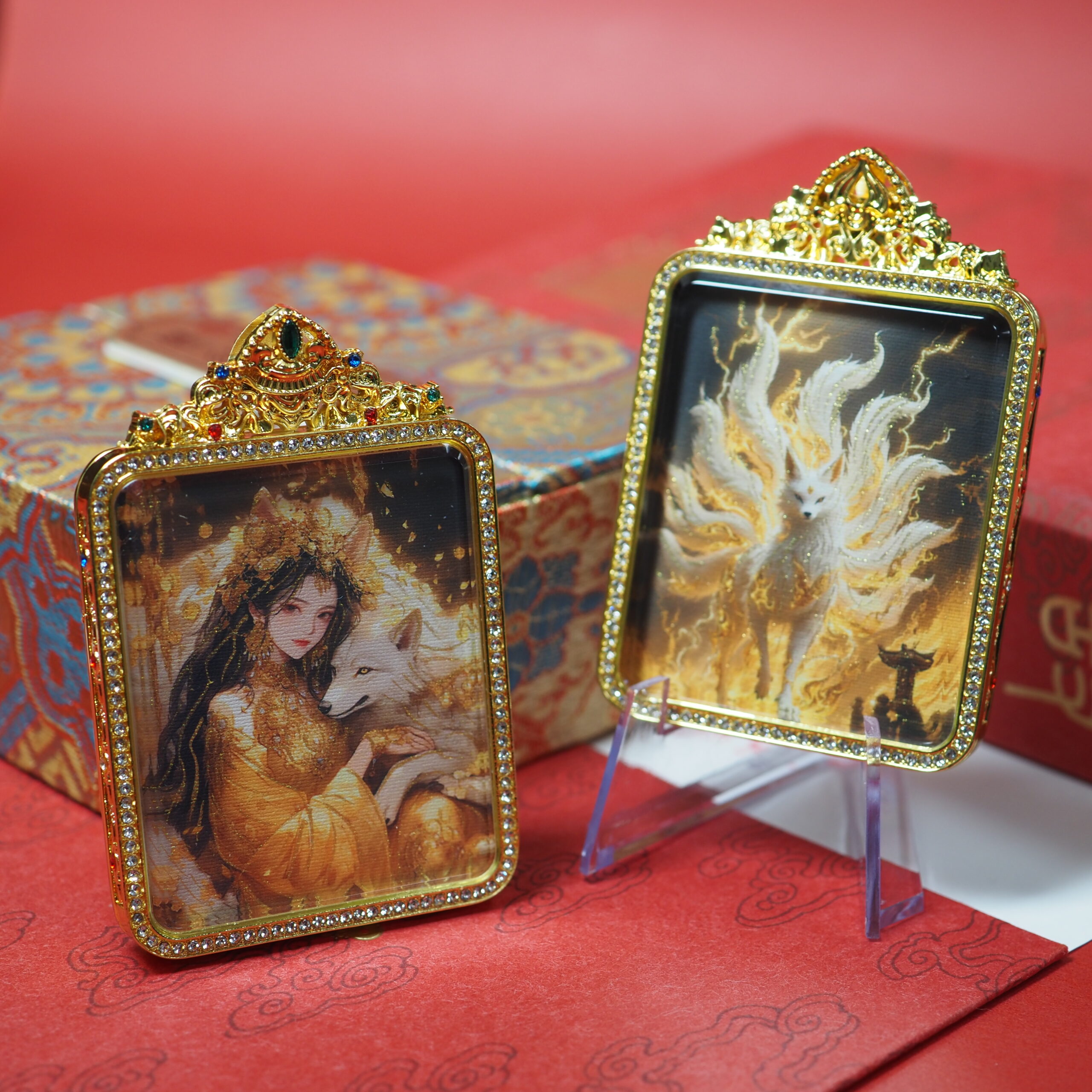 Golden Nine-Tailed Fox: Divine Charm & Blazing Protection Reversible Talisman
